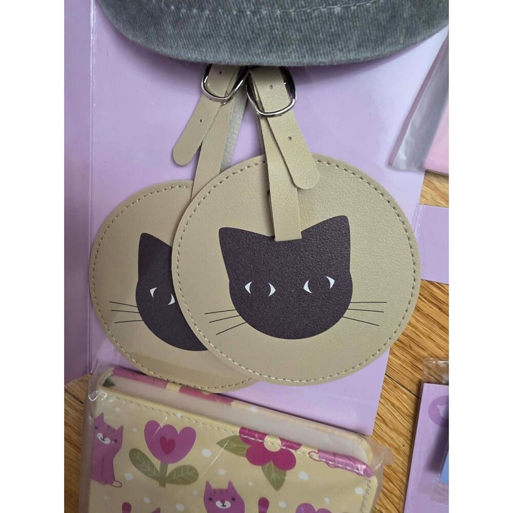 Cat Lady Gift Bundle Lot – Visor Luggage Tags Towels Wallet Stationery & More - Picture 8 of 11